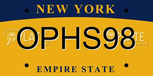OPHS98 New York License Plate