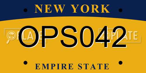 OPS042 New York License Plate