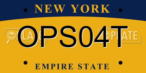 OPS04T New York License Plate