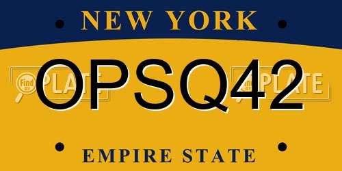 OPSQ42 New York License Plate