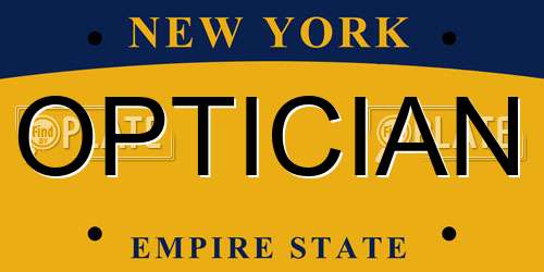 OPTICIAN New York License Plate