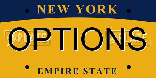 OPTIONS New York License Plate