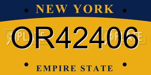 OR42406 New York License Plate