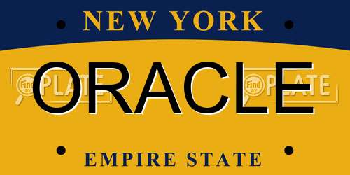 ORACLE New York License Plate