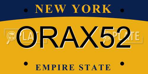 ORAX52 New York License Plate