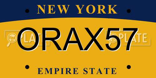 ORAX57 New York License Plate