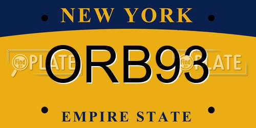 ORB93 New York License Plate