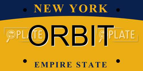 ORBIT New York License Plate
