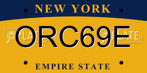 ORC69E New York License Plate