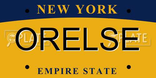 ORELSE New York License Plate