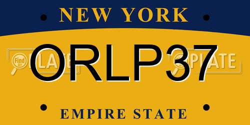 ORLP37 New York License Plate
