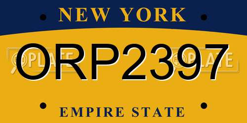 ORP2397 New York License Plate