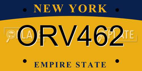 ORV462 New York License Plate
