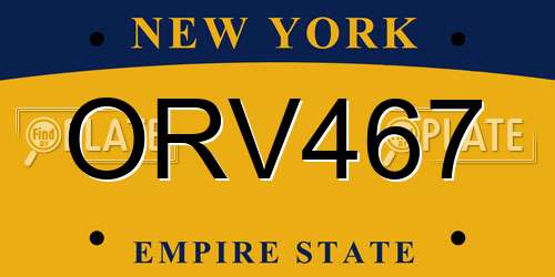 ORV467 New York License Plate