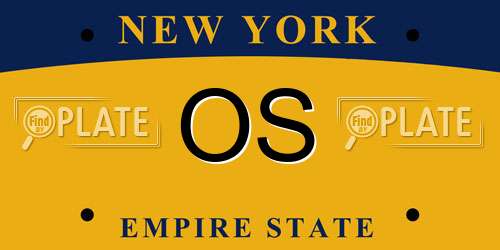 OS New York License Plate