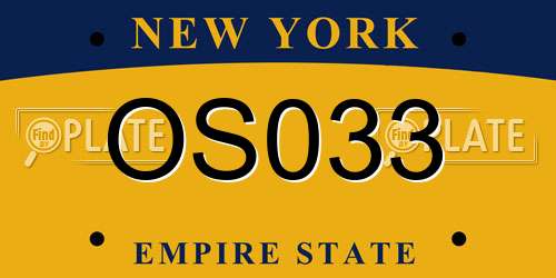 OS033 New York License Plate