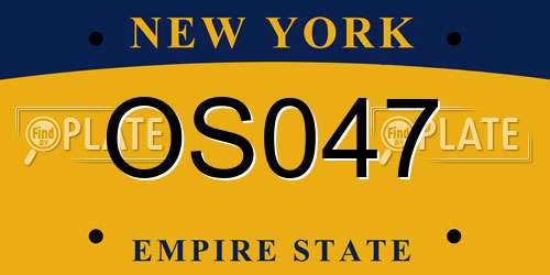 OS047 New York License Plate
