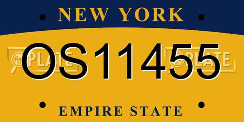 OS11455 New York License Plate