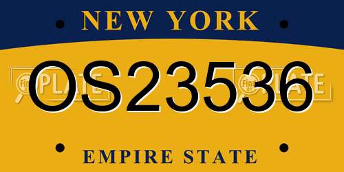 OS23536 New York License Plate