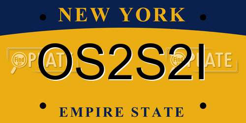 OS2S2I New York License Plate