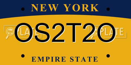 OS2T2O New York License Plate