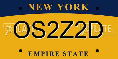 OS2Z2D New York License Plate