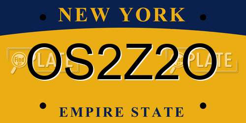OS2Z2O New York License Plate