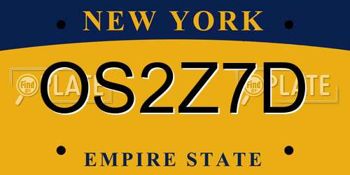 OS2Z7D New York License Plate