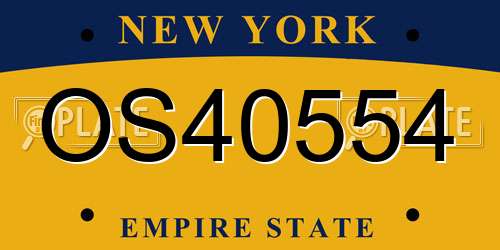 OS40554 New York License Plate