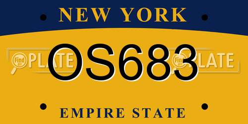 OS683 New York License Plate