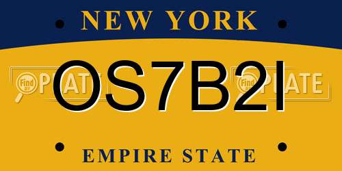 OS7B2I New York License Plate