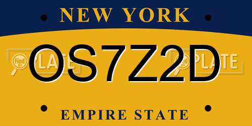 OS7Z2D New York License Plate