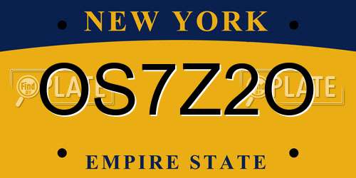 OS7Z2O New York License Plate