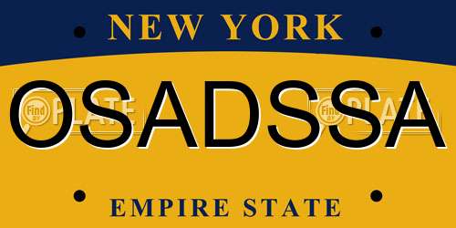 OSADSSA New York License Plate