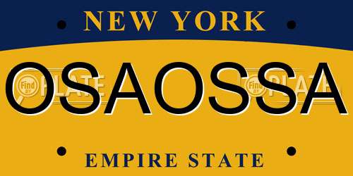 OSAOSSA New York License Plate