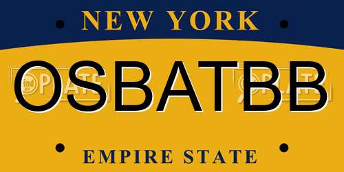 OSBATBB New York License Plate