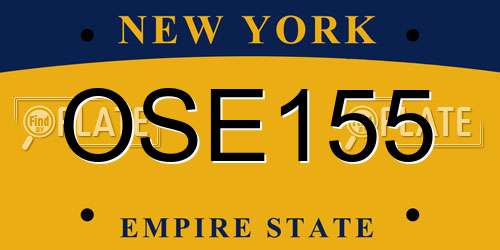 OSE155 New York License Plate