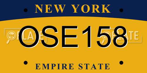 OSE158 New York License Plate