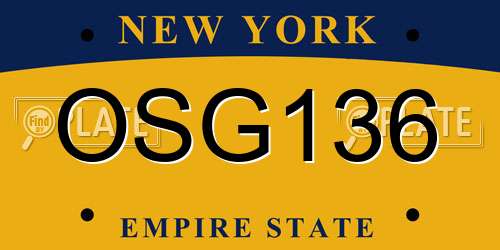 OSG136 New York License Plate