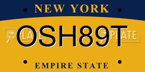OSH89T New York License Plate