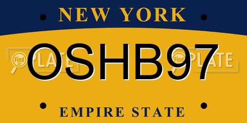 OSHB97 New York License Plate