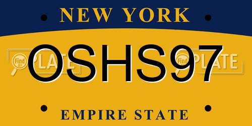 OSHS97 New York License Plate