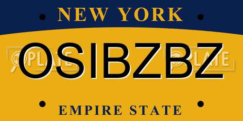 OSIBZBZ New York License Plate