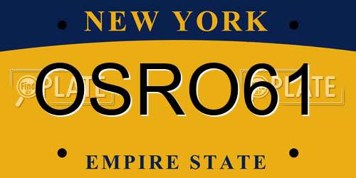 OSRO61 New York License Plate