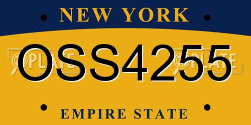 OSS4255 New York License Plate