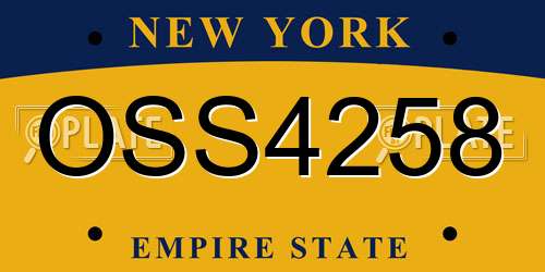 OSS4258 New York License Plate