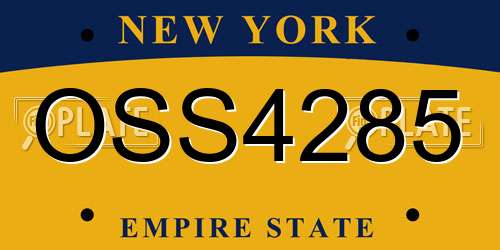 OSS4285 New York License Plate