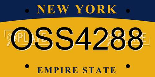 OSS4288 New York License Plate