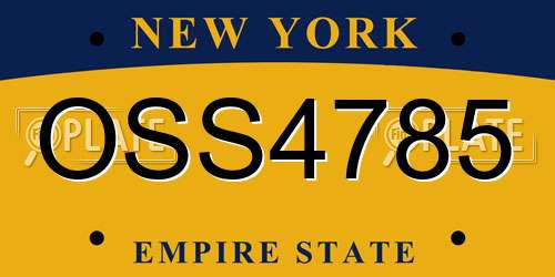 OSS4785 New York License Plate