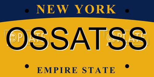 OSSATSS New York License Plate